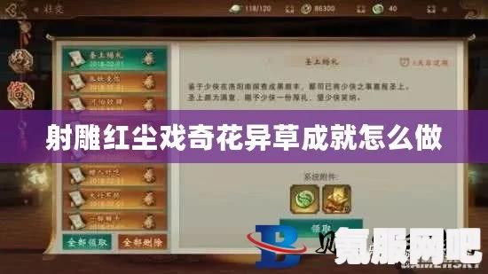 射雕红尘戏奇花异草成就攻略，达成你的游戏巅峰
