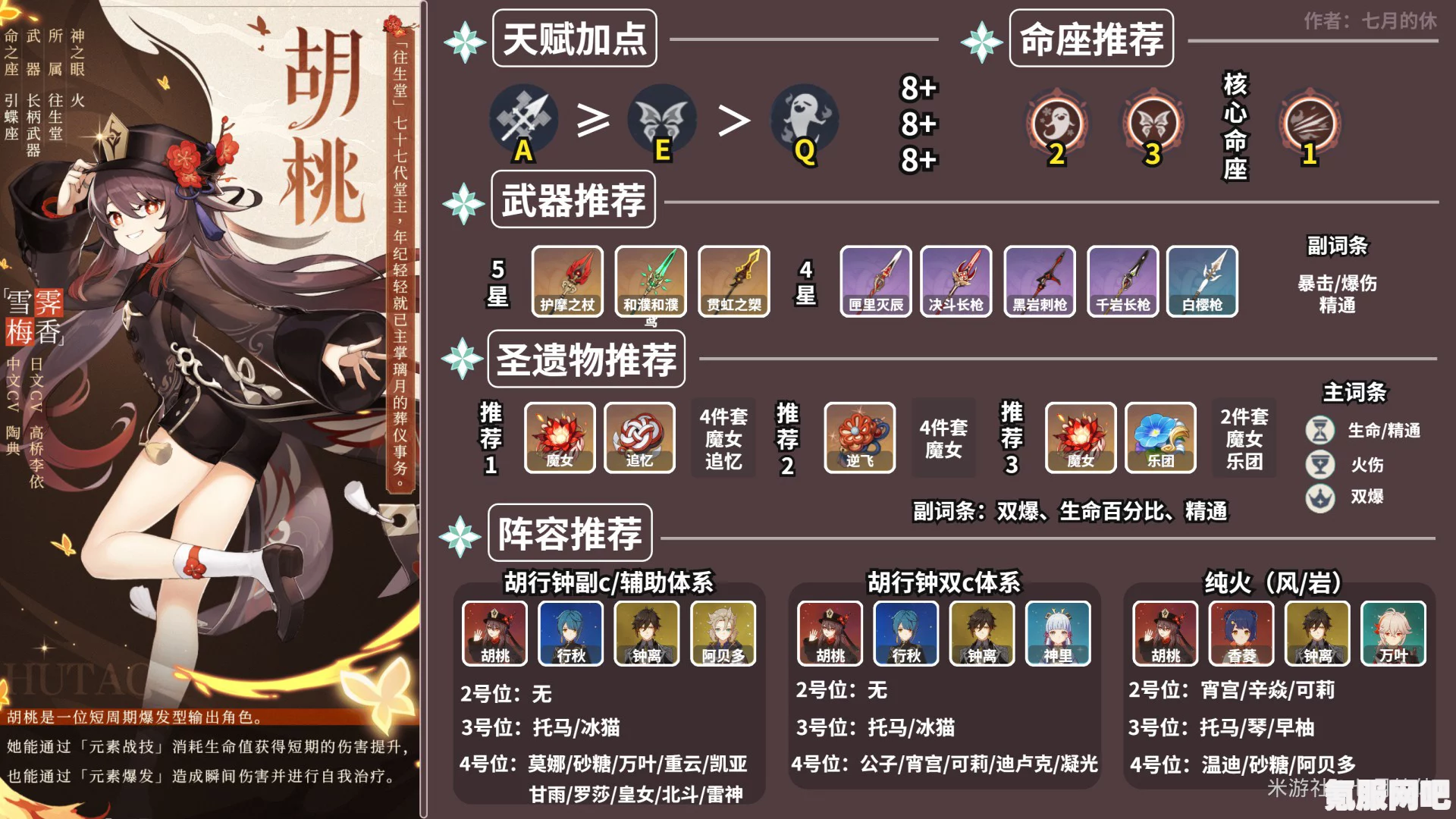 原神胡桃，值得培养的角色解析