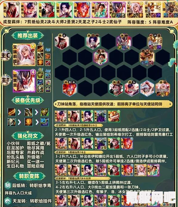 金铲铲之战S11赛季，剪纸仙灵转九五阵容搭配指南