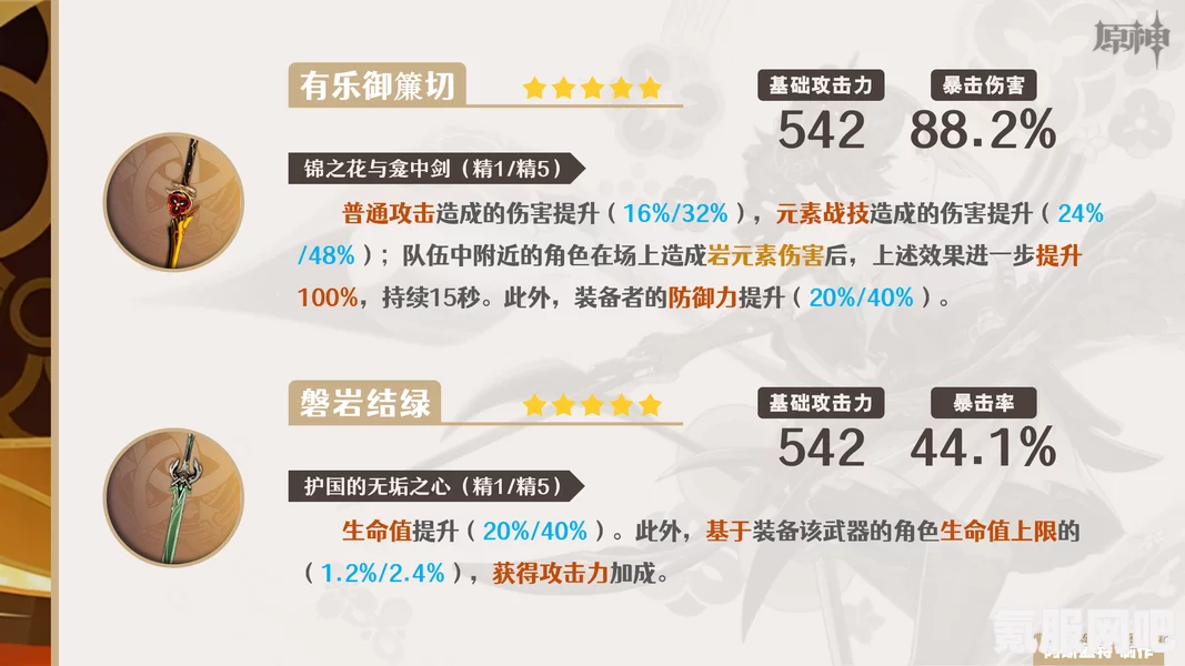 原神有乐御簾切强度分析与千织专武强度探讨