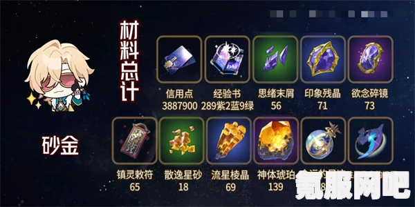 崩坏星穹铁道砂金突破材料一览，砂金突破材料详解与常见问题解答